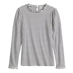 Women's Croft & Barrow® Long Sleeve Ruffle Neck Top -Hot Sale Adult Shop 5670499 ALT5