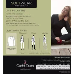 Women's Cuddl Duds® Softwear with Stretch Long Sleeve V-Neck Top -Hot Sale Adult Shop 5671463 ALT99
