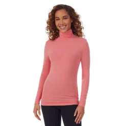 Women's Cuddl Duds® Softwear With Stretch Long Sleeve Turtleneck -Hot Sale Adult Shop 5671465 Bright Coral