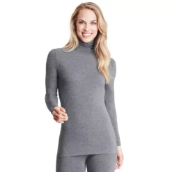 Women's Cuddl Duds® Softwear With Stretch Long Sleeve Turtleneck -Hot Sale Adult Shop 5671465 Charcoal Heather