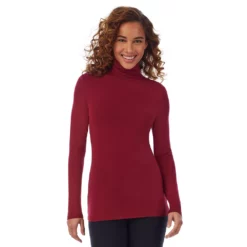 Women's Cuddl Duds® Softwear With Stretch Long Sleeve Turtleneck -Hot Sale Adult Shop 5671465 Rhubarb