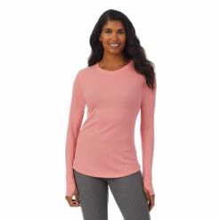 Women's Cuddl Duds® Long Sleeve Crewneck Stretch Thermal Top -Hot Sale Adult Shop 5673066 Bright Coral