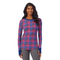 Women's Cuddl Duds® Long Sleeve Crewneck Stretch Thermal Top -Hot Sale Adult Shop 5673066 Grape Bluebuffalo Ck