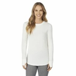 Women's Cuddl Duds® Long Sleeve Crewneck Stretch Thermal Top -Hot Sale Adult Shop 5673066 Ivory