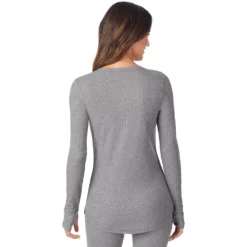 Women's Cuddl Duds® Long Sleeve Split V-Neck Stretch Thermal Top -Hot Sale Adult Shop 5673068 ALT