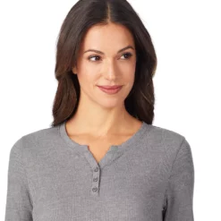 Women's Cuddl Duds® Long Sleeve Split V-Neck Stretch Thermal Top -Hot Sale Adult Shop 5673068 ALT4