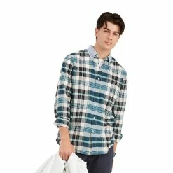 Men's Tommy Hilfiger Houston Plaid Button-Down Shirt -Hot Sale Adult Shop 5673629 Alfalfa Blue