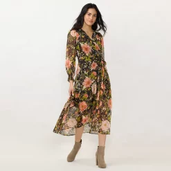 Petite LC Lauren Conrad High-Low Maxi Faux-Wrap Dress