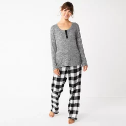Petite Sonoma Goods For Life® Flannel Pajama Pants & Pajama Top Sleep Set -Hot Sale Adult Shop 5675636 Black Buffalo