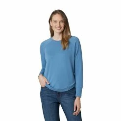 Women's Eddie Bauer Crewneck Tulip-Hem Sweatshirt -Hot Sale Adult Shop 5676435 Chambray Blue