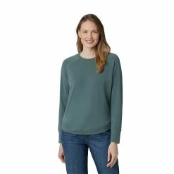 Women's Eddie Bauer Crewneck Tulip-Hem Sweatshirt -Hot Sale Adult Shop 5676435 Evergreen