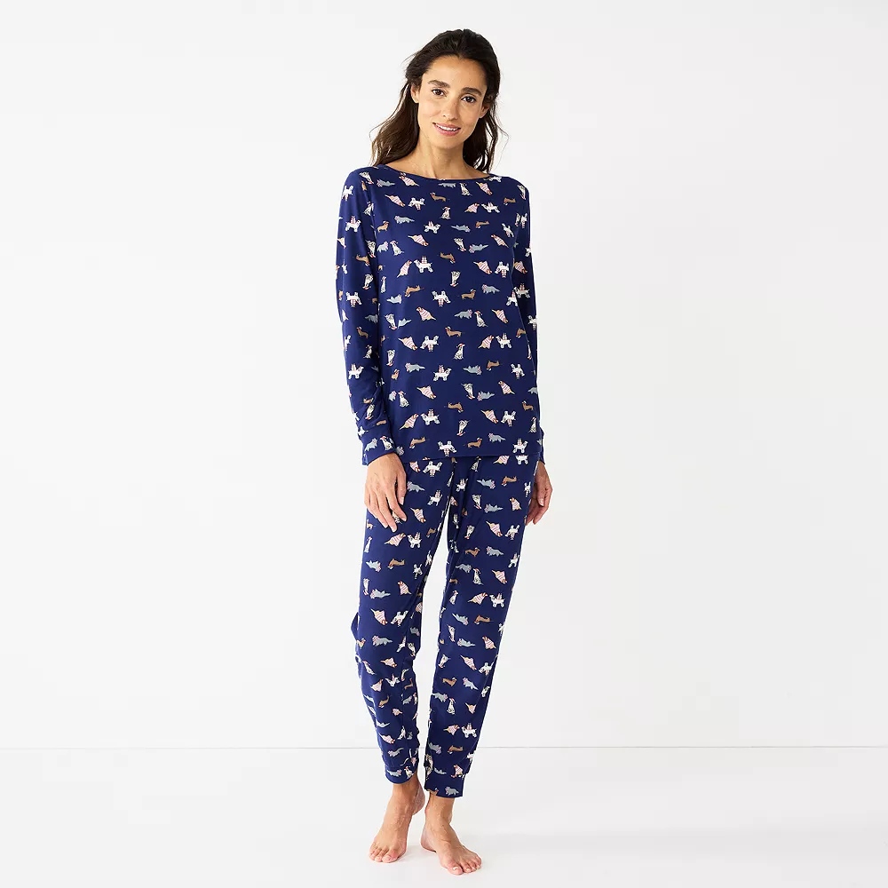 Petite Croft & Barrow® Long Sleeve Pajama Top & Pajama Pants Sleep Set 1 Petite Croft & Barrow® Long Sleeve Pajama Top & Pajama Pants Sleep Set