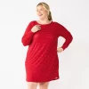 Plus Size Croft & Barrow® Long Sleeve Cozy Sleepshirt