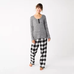 Women's Sonoma Goods For Life® Flannel Pajama Pants & Pajama Top Sleep Set -Hot Sale Adult Shop 5677709 Black Buffalo