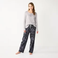 Women's Sonoma Goods For Life® Flannel Pajama Pants & Pajama Top Sleep Set -Hot Sale Adult Shop 5677709 Lilac Star Field