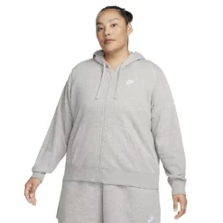 Plus Size Nike Sportswear Club Fleece Full-Zip Hoodie -Hot Sale Adult Shop 5678283 Gray Heather