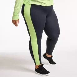 Plus Size FLX Affirmation Colorblock High-Waisted 7/8 Leggings -Hot Sale Adult Shop 5679631 Navy Lime Green