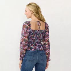 Women's LC Lauren Conrad Smocked Peplum Top -Hot Sale Adult Shop 5684700 ALT