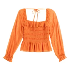 Women's LC Lauren Conrad Smocked Peplum Top -Hot Sale Adult Shop 5684700 ALT5