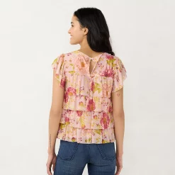 Women's LC Lauren Conrad Tiered Ruffle Top -Hot Sale Adult Shop 5684745 ALT