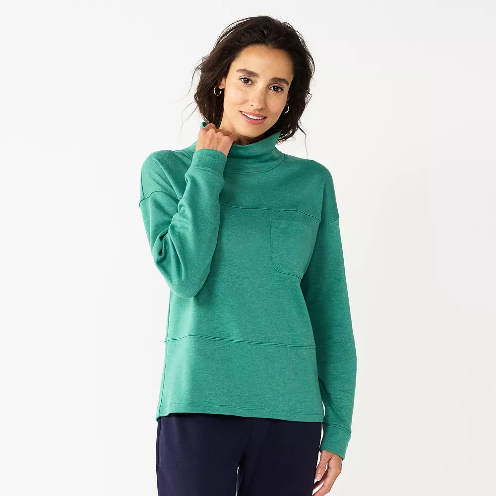 Women's Croft & Barrow® Mockneck Sweatshirt 3 Women's Croft & Barrow® Mockneck Sweatshirt - Image 3