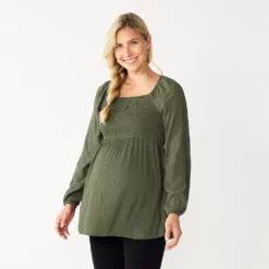 Maternity Sonoma Goods For Life® Smocked Bodice Empire Top -Hot Sale Adult Shop 5686595 Green