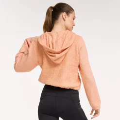 Women's FLX Hooded Half-Zip Mixed-Media Pullover -Hot Sale Adult Shop 5687132 ALT