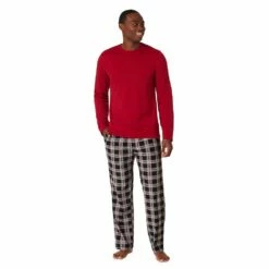 Men's Cuddl Duds® Cozy Lodge Pajama Set -Hot Sale Adult Shop 5690312 Black Grid