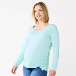 Maternity Sonoma Goods For Life® Essential Long Sleeve V-Neck Tee -Hot Sale Adult Shop 5691532 Blue