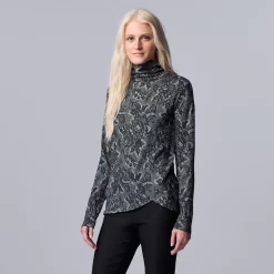 Women's Simply Vera Vera Wang Asymmetrical Ribbed Turtleneck Top