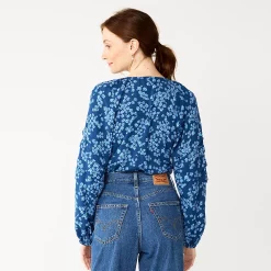 Women's DRAPER JAMES RSVP™ Ruffled Sleeve Print Bodysuit -Hot Sale Adult Shop 5708093 ALT