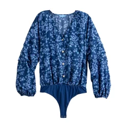 Women's DRAPER JAMES RSVP™ Ruffled Sleeve Print Bodysuit -Hot Sale Adult Shop 5708093 ALT5