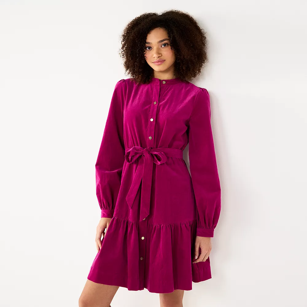Women's DRAPER JAMES RSVP™ Ruffled Mini Shirtdress 1 Women's DRAPER JAMES RSVP™ Ruffled Mini Shirtdress