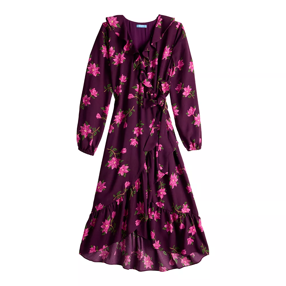 Women's DRAPER JAMES RSVP™ Long Sleeve Ruffle Midi Dress 3 Women's DRAPER JAMES RSVP™ Long Sleeve Ruffle Midi Dress - Image 3