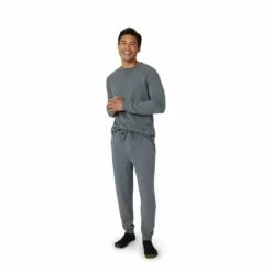 Men’s Eddie Bauer 2-Piece Lounge Top & Jogger Pants Set -Hot Sale Adult Shop 5719687 Charcoal Heather