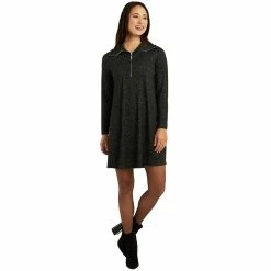 Women's AB Studio Zip-Front Long Sleeve Swing Dress