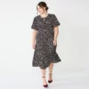 Plus Size DRAPER JAMES RSVP™ Elbow Sleeve Tiered Midi Dress
