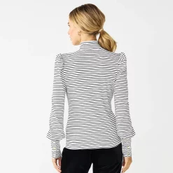 Women's DRAPER JAMES RSVP™ Long Sleeve Stripe Top -Hot Sale Adult Shop 5755677 ALT
