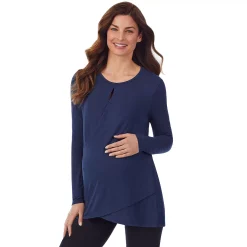 Maternity Cuddl Duds® Softwear with Stretch Wrap Front Top -Hot Sale Adult Shop 5764834 Navy
