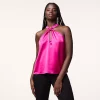 Women's INTEMPO Twist Satin Halter top