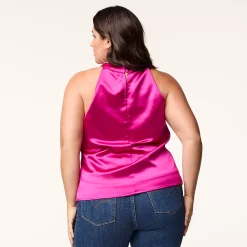 Plus Size INTEMPO Satin Halter Top -Hot Sale Adult Shop 5768486 ALT