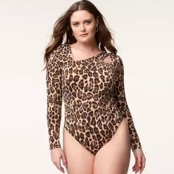 Women's INTEMPO Long Sleeve Cutout Bodysuit -Hot Sale Adult Shop 5768493 ALT