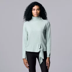 Women's Simply Vera Vera Wang Cozy Knot-Front Top -Hot Sale Adult Shop 5790635 Mint Frost Heather