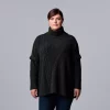 Plus Size Simply Vera Vera Wang Cable Knit Traveling Poncho