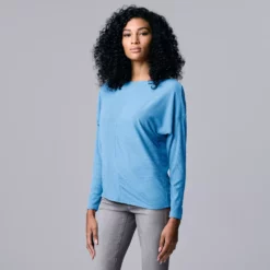 Women's Simply Vera Vera Wang Cozy Ribbed Top -Hot Sale Adult Shop 5804140 Vera Sky Blue