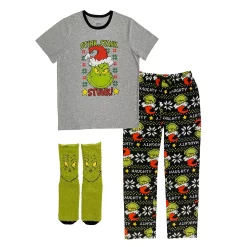 Men's The Grinch Stink Stank Stunk Pajama & Socks Set 6 Men's The Grinch Stink Stank Stunk Pajama & Socks Set -Hot Sale Adult Shop 5808592 ALT2