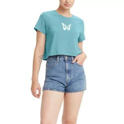 Women's Levi's® Cropped Jordie Tee -Hot Sale Adult Shop 5895142 Butterfly Angel Blue