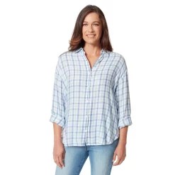 Women's Gloria Vanderbilt Amanda Button Down Shirt -Hot Sale Adult Shop 5920469 Woodland Pale Sky