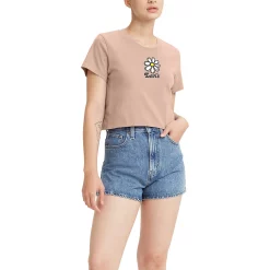 Women's Levi's® Cropped Graphic Jordie Tee -Hot Sale Adult Shop 5933568 Daisy Peach Puree