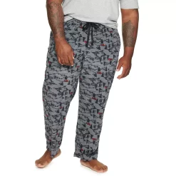 Big & Tall Sonoma Goods For Life® Microfleece Sleep Pants -Hot Sale Adult Shop 5957859 Gray Red Truck